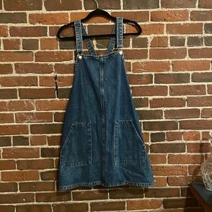 Top Shop Jean Denim Mini Overall Dress
